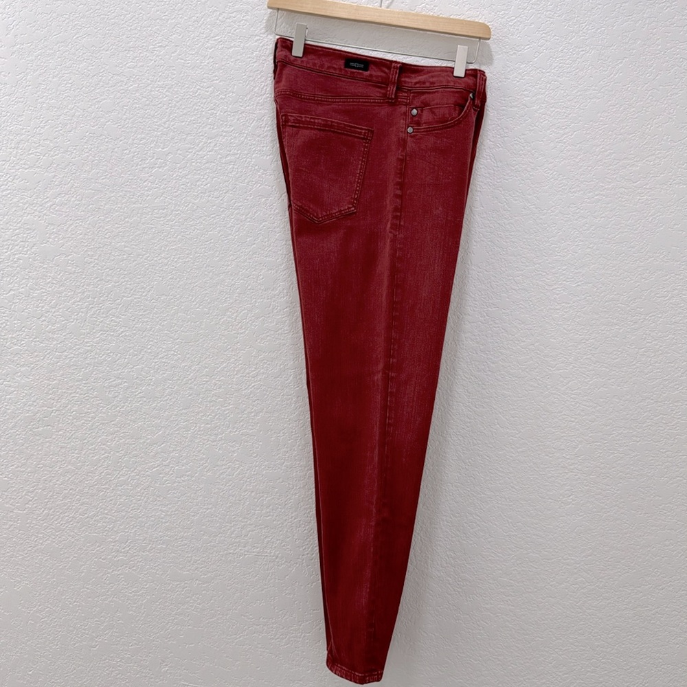 Liverpool High Rise Ankle Pants Brick Red Denim Size 12